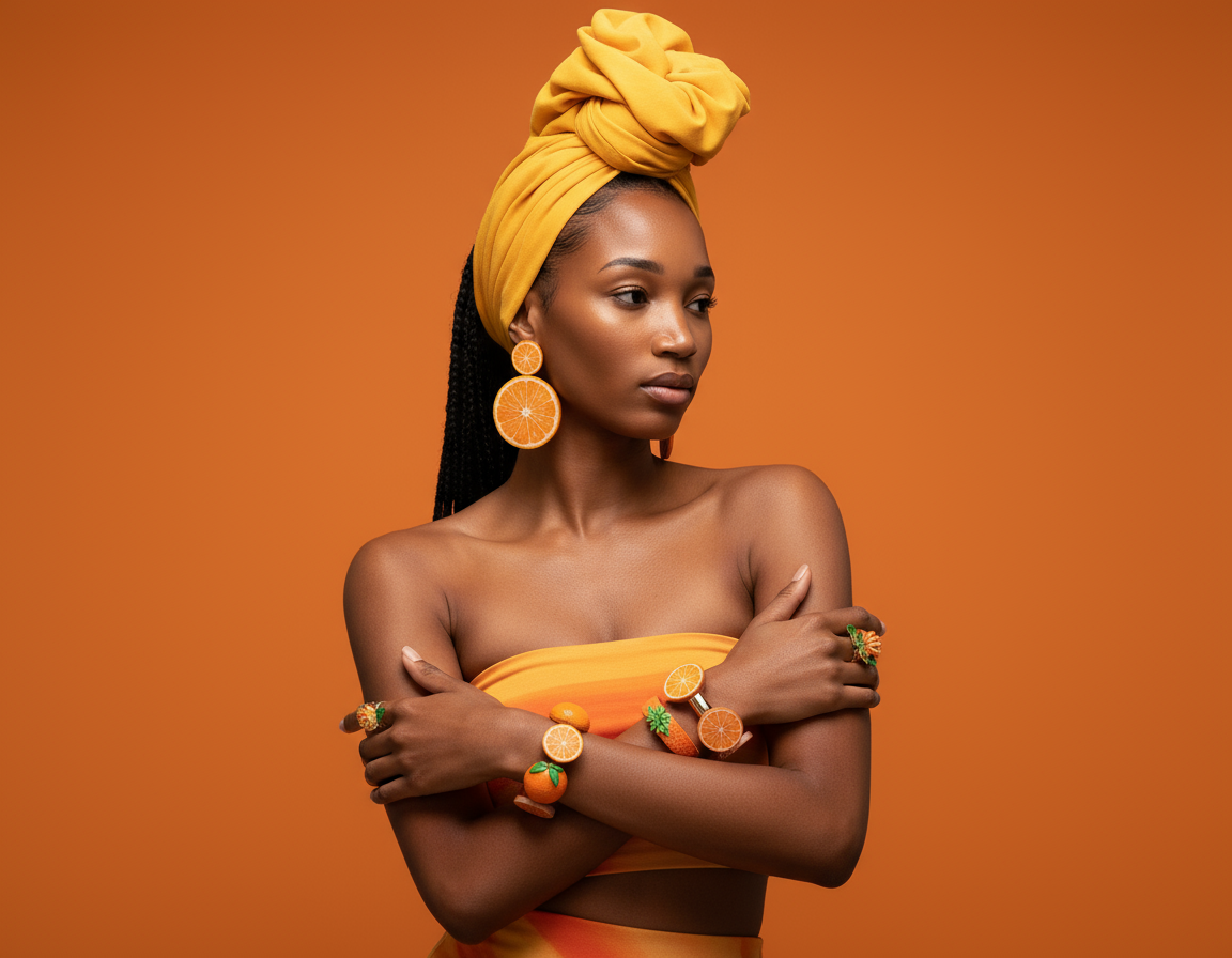 Orange Beauty Editorial Image Template